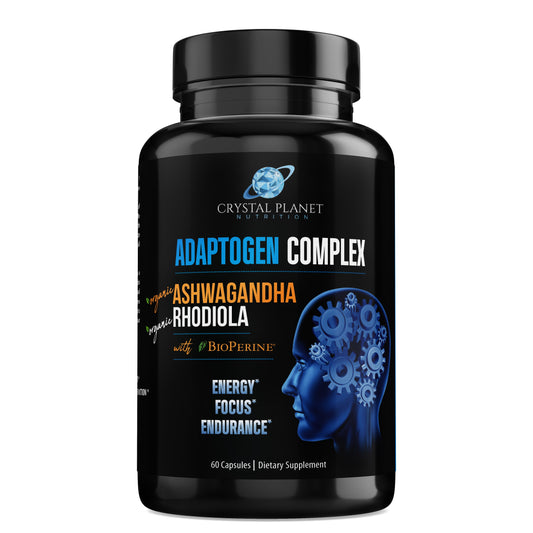 Organic Ashwagandha, Rhodiola Rosea, Black Pepper Extract to Improve Energy and Endurance, Adrenal and Thyroid Support, Anxiety Relief, Mood Enhancer, Cortisol Manager & Sleeping Support 60 Capsules