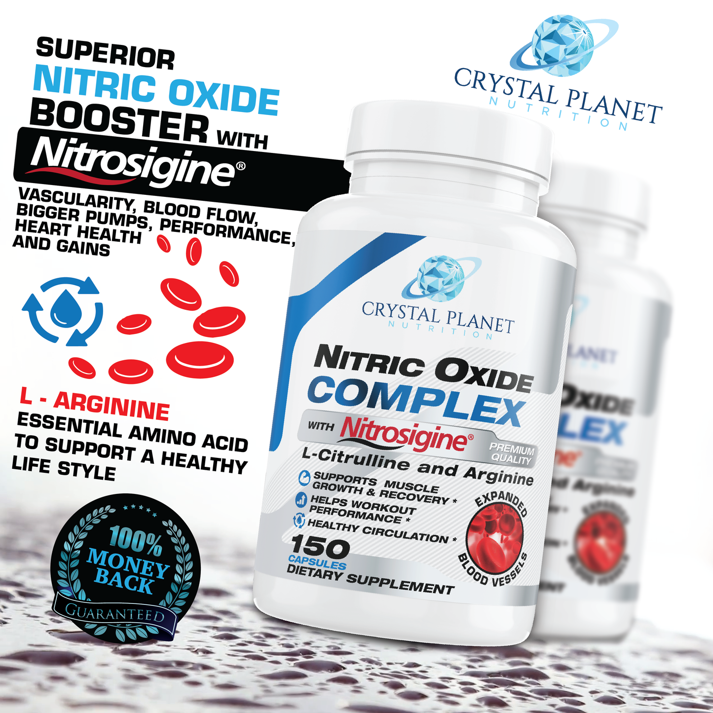 Nitric Oxide Booster Supplement for Men & Women with Nitrosigine Beetroot Extract & L Citrulline for Muscle Growth, NO, Pumps, Increase Blood Flow, Strength & Energy to Train Harder - 150 Capsules