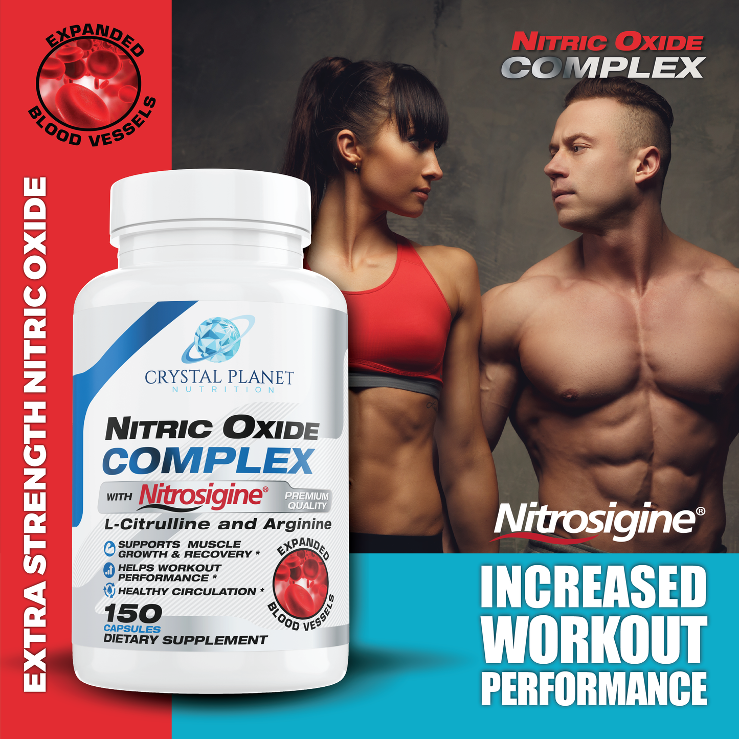 Nitric Oxide Booster Supplement for Men & Women with Nitrosigine Beetroot Extract & L Citrulline for Muscle Growth, NO, Pumps, Increase Blood Flow, Strength & Energy to Train Harder - 150 Capsules